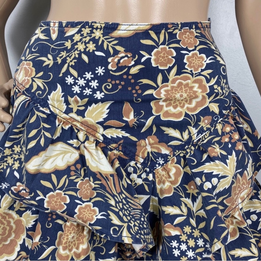NEW MOTHER FLORAL PRINT RUFFLE MINI SKIRT - Picture 3 of 10